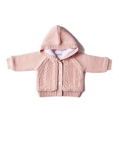 Beanstork | Hooded Sherpa Lined Cardigan| Dusty Pink
